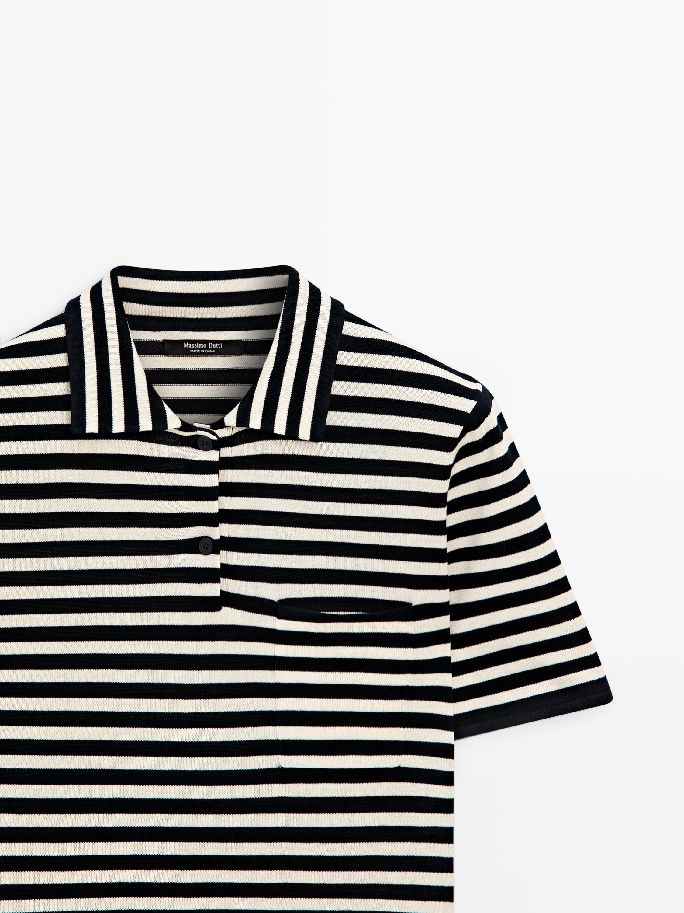 Knit polo shirt with pocket detail
